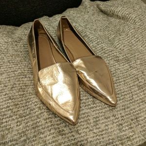 ASOS rose gold pointed flats